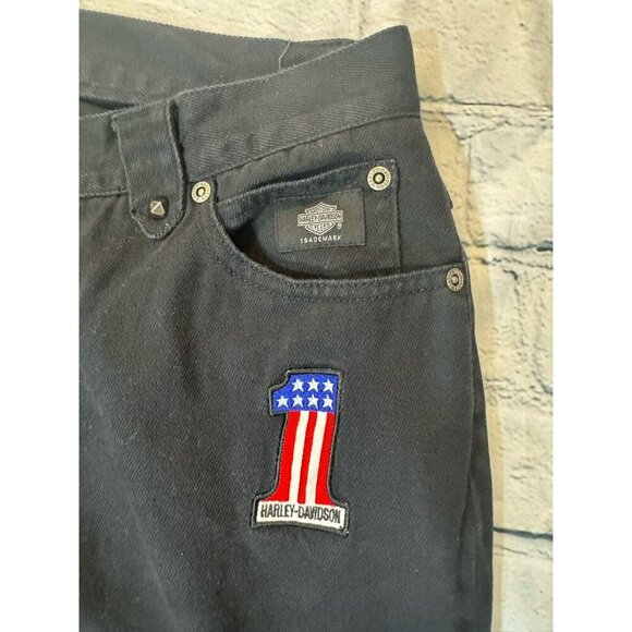 Harley-Davidson Motorcycles Womans Bootcut Denim Black Embroider Riding Jeans 12 - Picture 5 of 12
